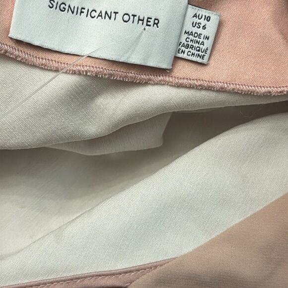 Significant Other Satin Maxi Dress Pink Ombré Tie Back Size 6 Elegant Cocktail - Picture 7 of 10